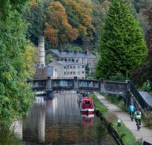 A new bridge over a canal near a village unveiled as part of the After the Coal Dust Exhibition for 2022.